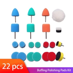 Mini tampons de polissage, 22 pièces, tampons de polissage pour les détails, polissage, outils rotatifs, perceuse électrique sans fil 