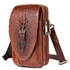 Men Leather Crocodile Grain Waist Bag small Shoulder Bags Purse Hip Bum  Cell Phone Case Hook Belt Fanny  Cross Body Pack ► Photo 3/6