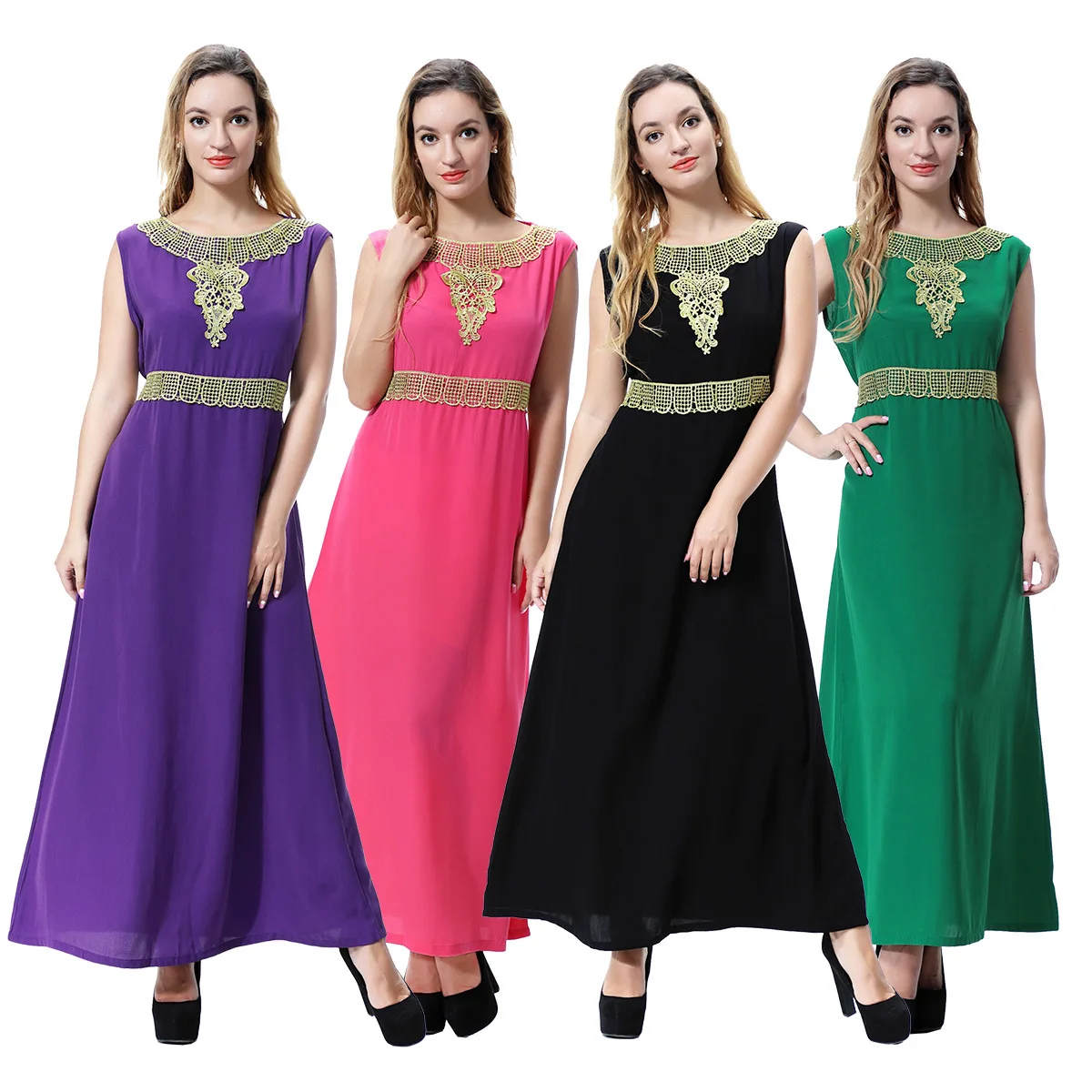 

Dubai Abaya Muslim Women Kaftan Arabic Vestidos 2019 Long Sleeve Floral Print Maxi Hijab Dress Elbise Robe Turkish Clothing