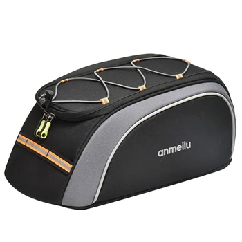 

1pc Backseat Shelf Bag Large Capacity Hard Cover Waterproof Zipper Bike Container Bike Storage Pouch