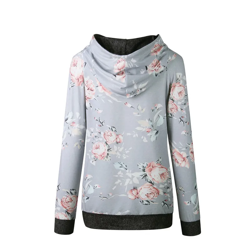 Women Slim Camouflage Hooded Sweatshirt Casual Pocket Floral Print Hoodies New Autumn Warm Winter Hoody Fashion Clothes