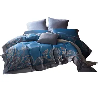 

Brand hometextile Luxury blue Egyptian cotton bedding set king duvet cover and pillow cases