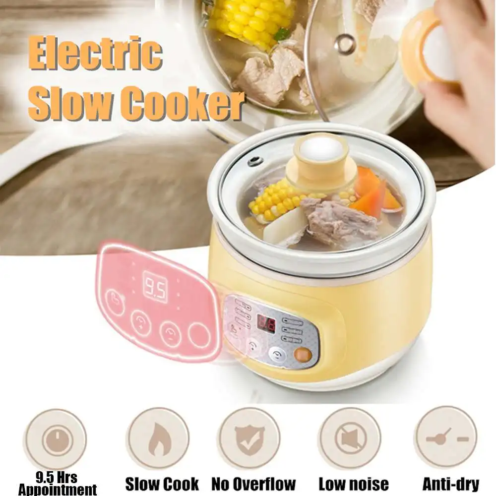 

100W Electric Slow Cooker Ceramic Mini Fully Automatic Baby Soup Pot Congee Bird's Nest Stew Pot Multi-function Safe Slow Cooker