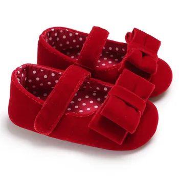 

Children Spring Shoes Lovely Newborn Infant Baby Girl Bow-knot Dots Toddler Shoes Soft Bottom Non-slip Walking Shoes