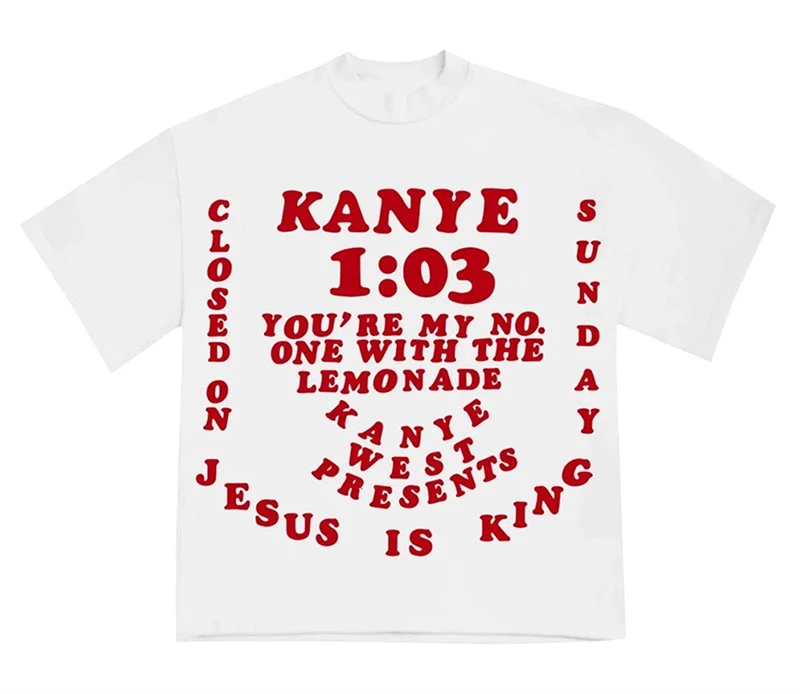 KANYE Мужская Женская футболка JESUS IS KING альбом ограниченная футболка с коротким рукавом Свободная Повседневная футболка Kanye