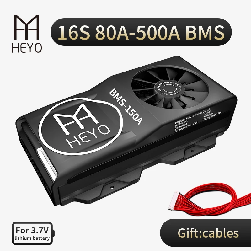 Защитная плата HEYO 16S 60V NMC Li Ion BMS 80A 100A 200A 300A 400A небольшой баланс вентилятора