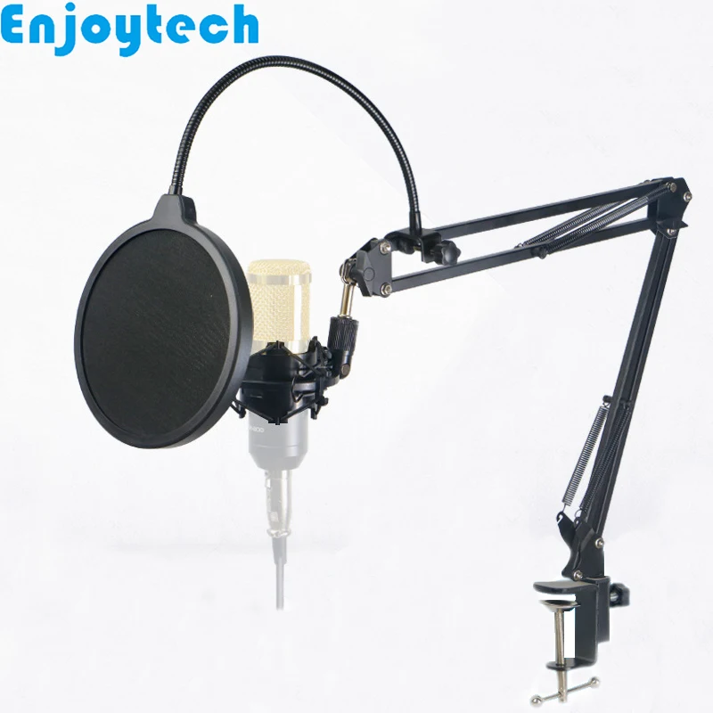 Foldable Desktop Mount Holder with Bracket for Microphones Stands Tripod for Live Streaming Video Bloggers