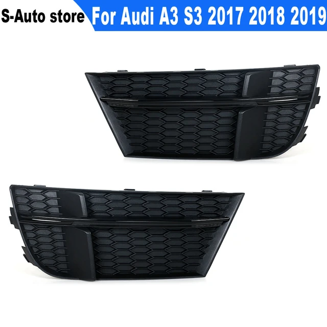 Für Audi A3 S3 2017 2018 2019 1 Paar Auto Geändert Zubehör Nebel Licht  Abdeckung Lampe Rahmen Grille Schwarz Passt auto Zubehör - AliExpress