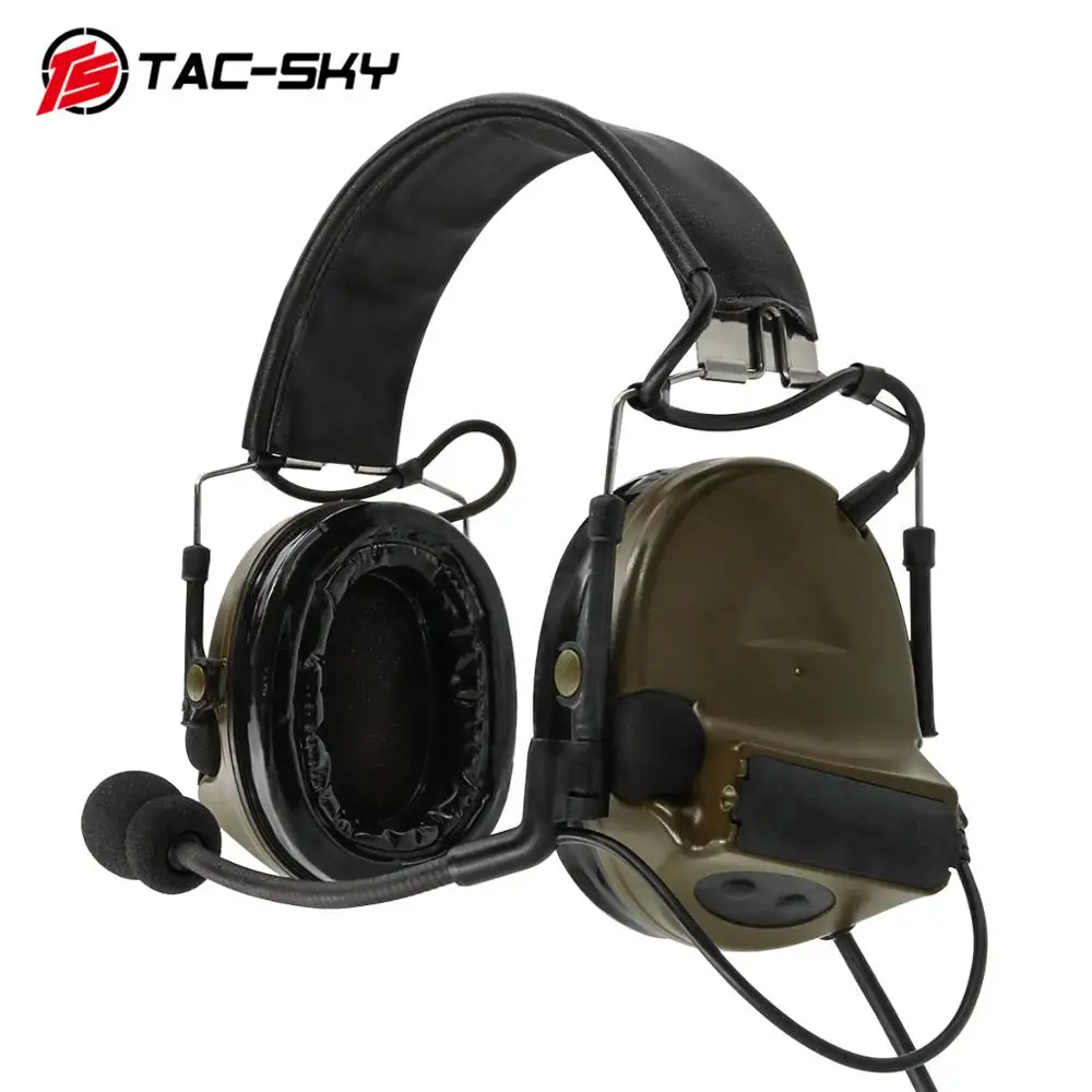 TAC-SKY Tactical U94 PTT Adapter & Airsoft Sport Hunting Noise Canceling Pickup Electronic Earmuffs COMTAC II Shooting Headset