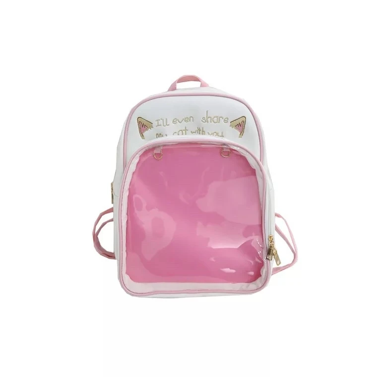 Ins прекрасная миловидная кошечка прозрачный двусторонний холст ITA сумка школьные сумки Лолита девушки рюкзак аниме