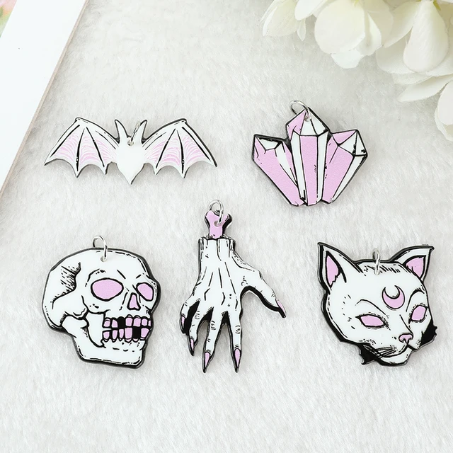 Cute Cat & Skull Pastel Goth - Pastel Goth - Sticker