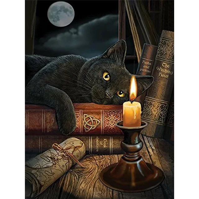 Black Cat Stamped Cross Stitch Kit 1