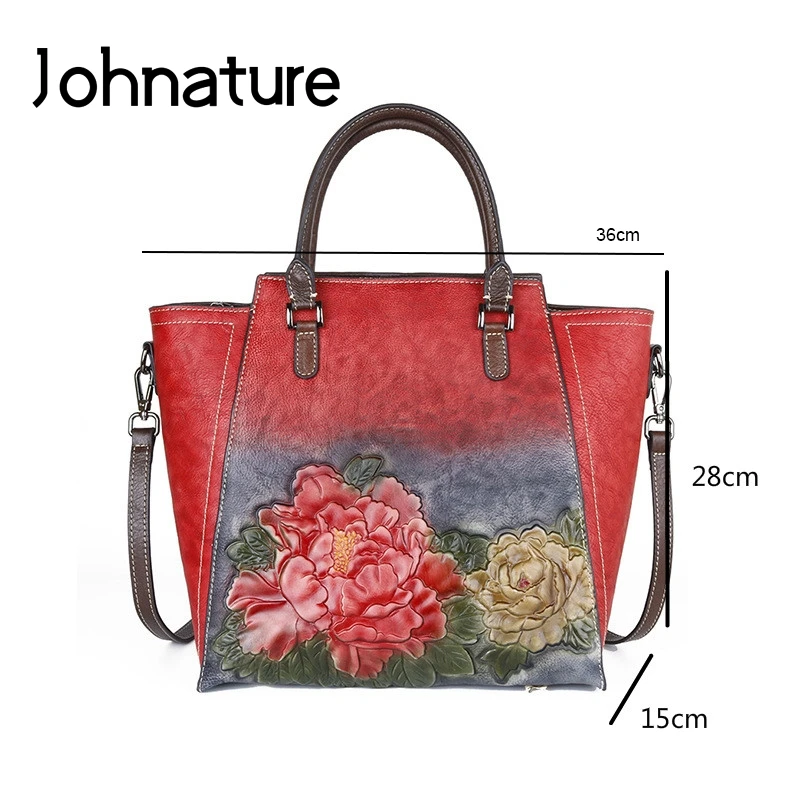 Женские сумки ручной работы Johnature роскошные с тиснением дизайнерские винтажные