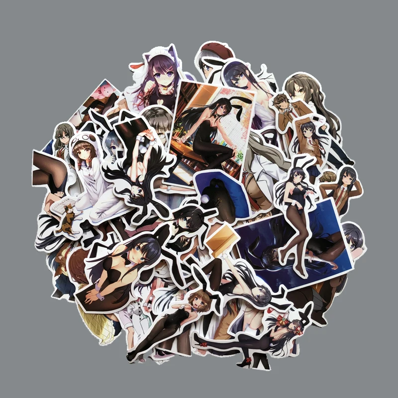 50 шт мультфильм кролик девушка стикер красота отаку благосостояние тренд чемодан граффити наклейки для блокнота Мода водонепроницаемый