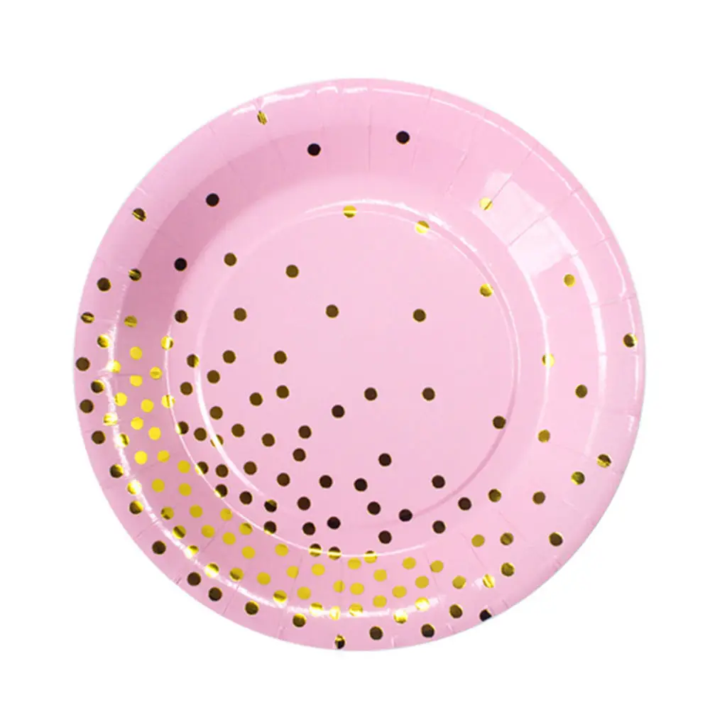 40 pieces per set birthday party wedding decoration pink bronzing tableware kids' party party supplies