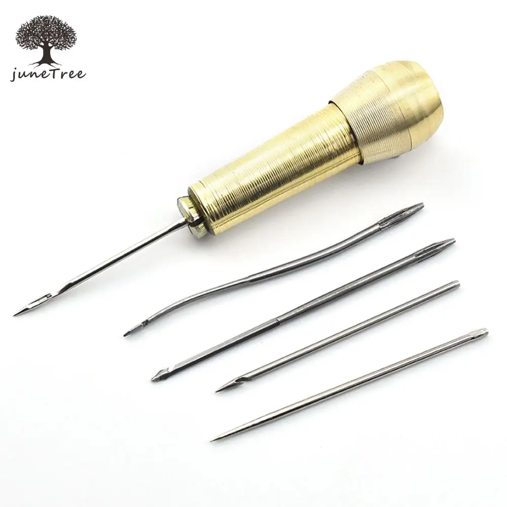 Awl needle shoes cobbler repair crochet copper fashioned needle bevel tool DIY leather tools sewing crochet hook Canvas Shoe ► Photo 1/6
