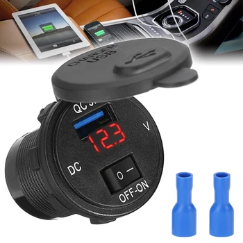 

Car Charger Adapter 3.0 USB Fast Charger Car Auto Replacement Parts Battery Phone Charging Units Socket Splitter Single Outlet