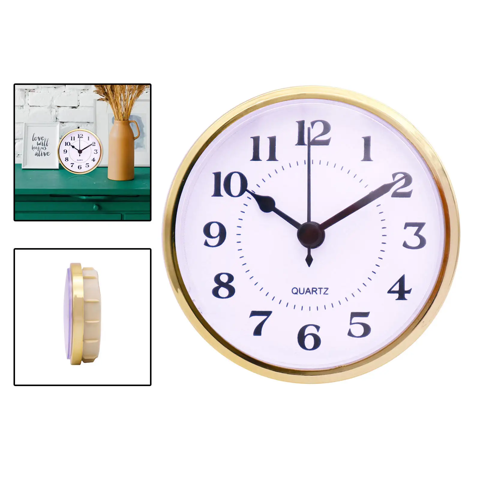 90mm Round Clock Insert Quartz Quiet Bell Head For Replacement Living