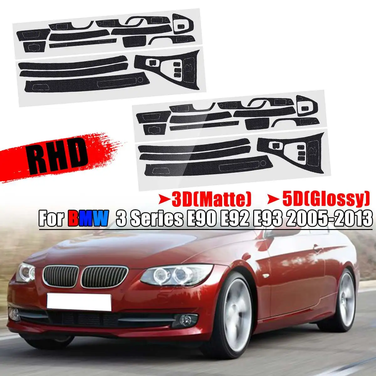 

Car Styling Trim Vinyl Wrap Film Automotive Car Stickers Decals Interior Sticker For BMW 3 Series E90 E92 E93 2005-2013