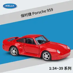 1:36 WELLY Porsche 959 металлическая литая под давлением модель автомобиля сплав модель автомобиля для коллекционирования детский подарок с