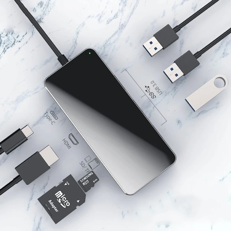 

Gets Benefit Type-C Docking Station HDMI Hub Laptop Computer 8/7-in-One Multi-functional Adapter
