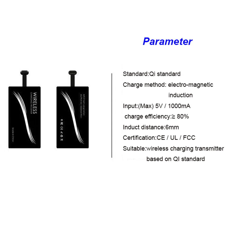 Qi Беспроводное зарядное устройство приемник зарядка для iphone 7 6 6S Micro usb type C беспроводной зарядный разъем для huawei samsung