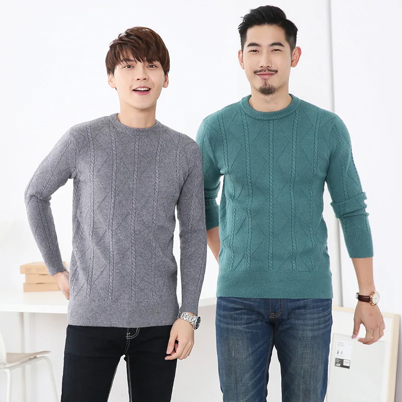 

Spring, Autumn And Winter New Style Men's Thick Warm Sweater Trend Casual Men Crew Neck Sweater