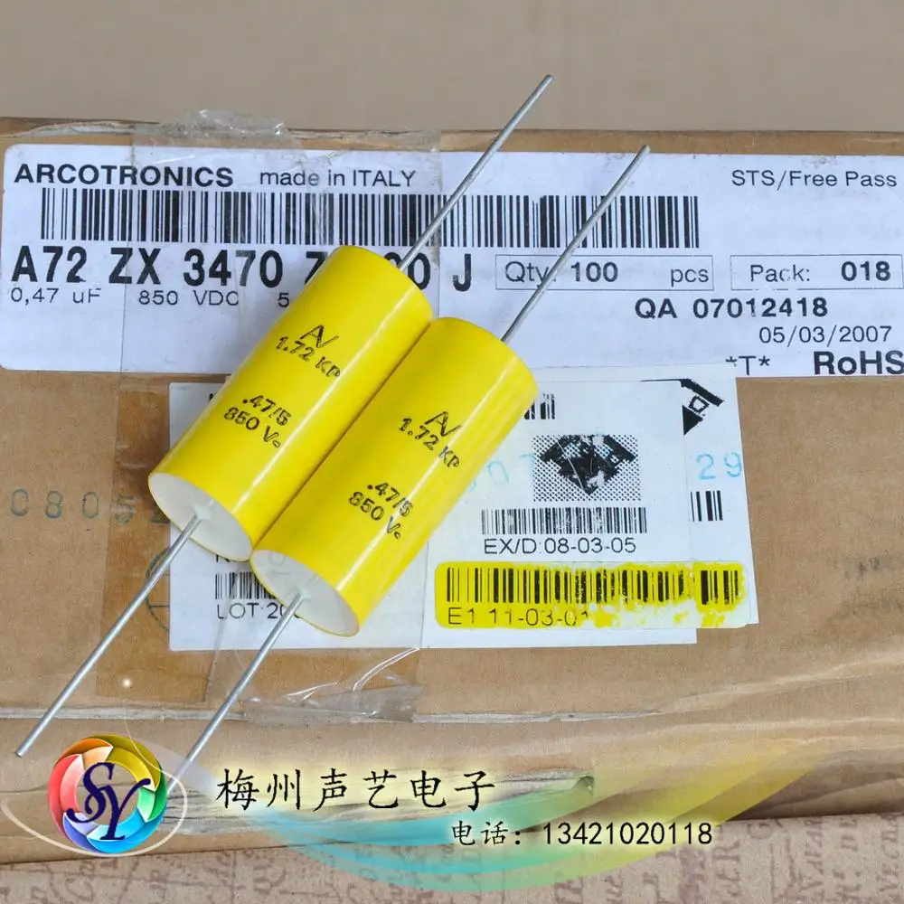 2 шт AV MKP 850V 0,47 мкФ 474 470N Сделано в Италии