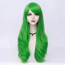 Косплей микс Хэллоуин Рождественская вечеринка Лолита длинная волна фрукты зеленый Косплей синтетический парик для женщин Роза сетка+ шапка