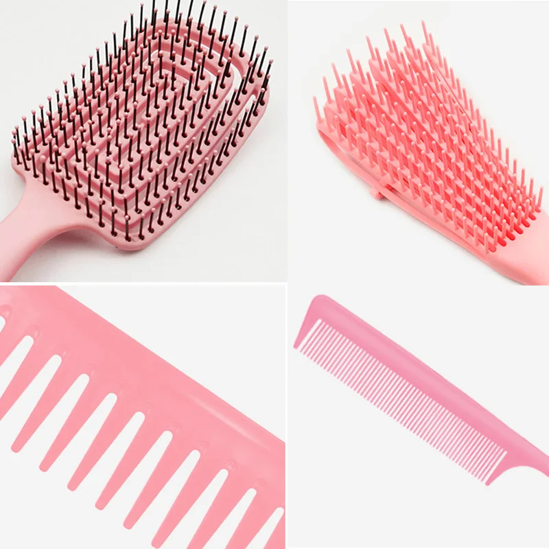 Detangling Hair Hrush Hair Comb Set Detangler Hairbrush For Curly Hair Barber Accessories Hair Care Styling Tools
