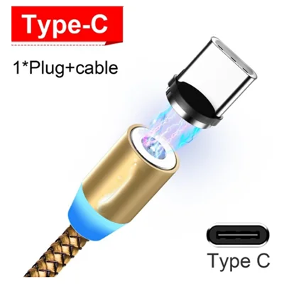051Gold For Type C Магнитный зарядный кабель быстрой зарядки usb type C кабель для HOMTOM H5/Hisense A6L, Infinity H30, U30, A6, H18, H20, Infinity H11 Pro - Цвет: 051Gold For Type C
