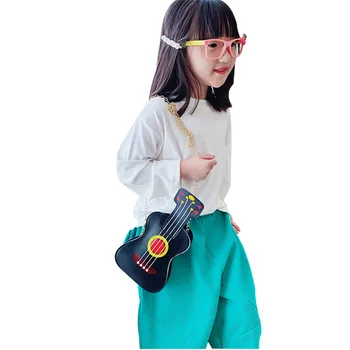 

Fashion Little Girls Messenger Bags Cute Violin Crossbody Purse Travel Satchel With Chain StrapChildren'S Violin Shoulder Bags