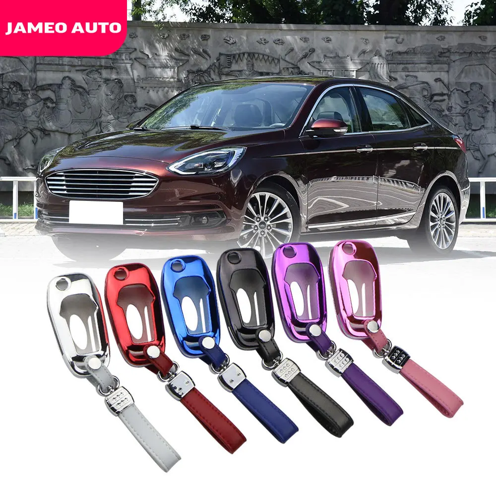 

ABS Chrome Car Fold Covers Styling Case for Ford Focus Everest Explorer Edge Kuga Auto Protection Key Shell Accessories