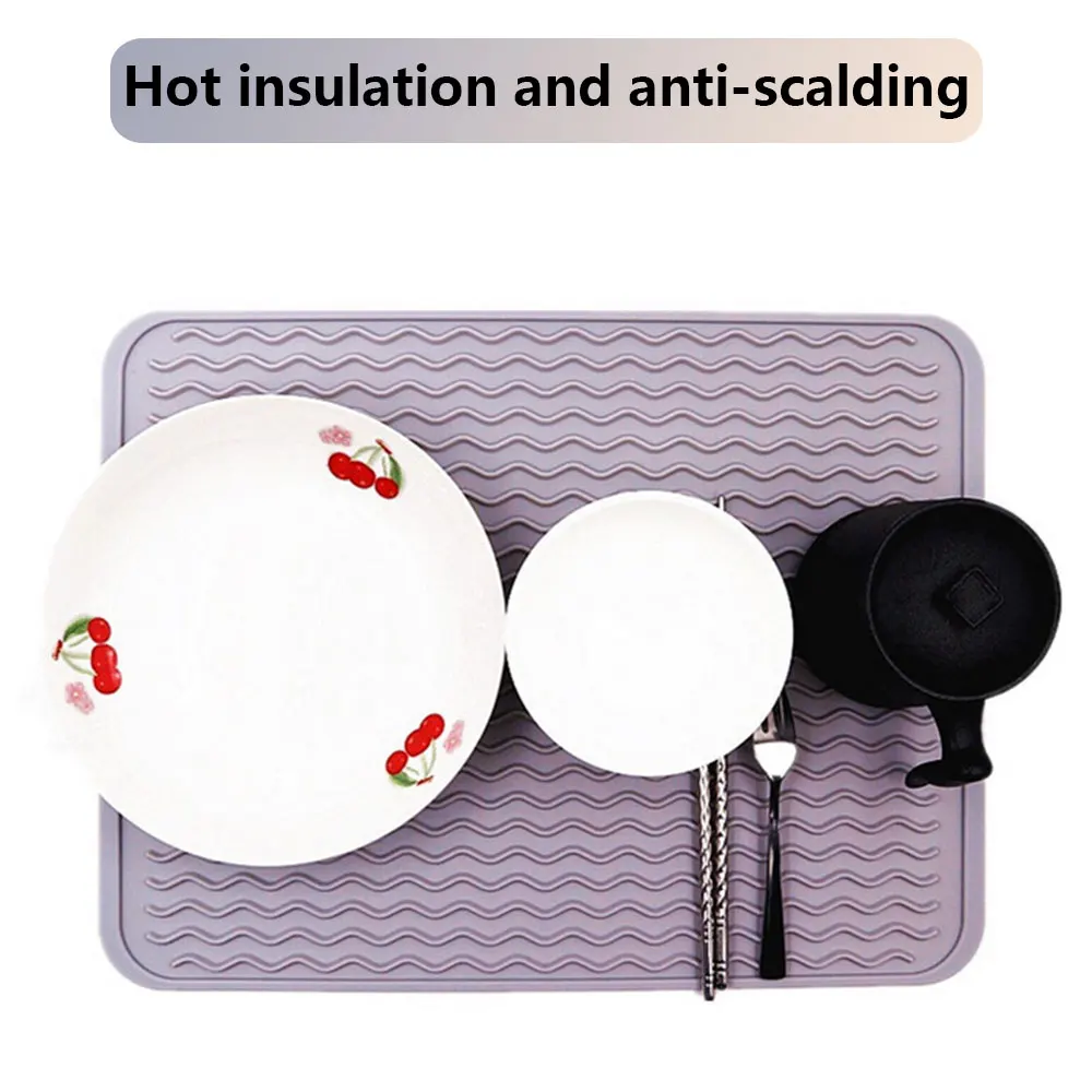 Silicone-Dish-Drying-Mats-Thickness-Heat-Resistant-Trivet-Drip-Tray-Cup-Coasters-Non-slip-Pot-Holder (1)