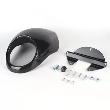 

Protective Motorcycle Headlight Fairing Windshield Retro Cafe Racer Handlebar Headlight Lamp Kit Fit For Harley