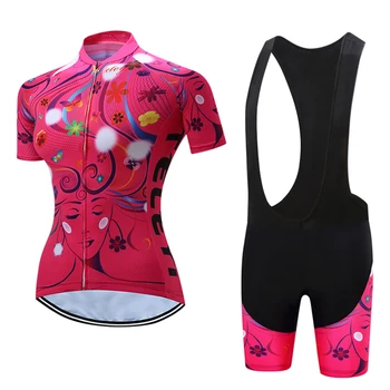 

2020 sport wear women Summer cycling jersey set BIB pants bike clothes kit Short bicycle clothing suit MTB mallot dress female