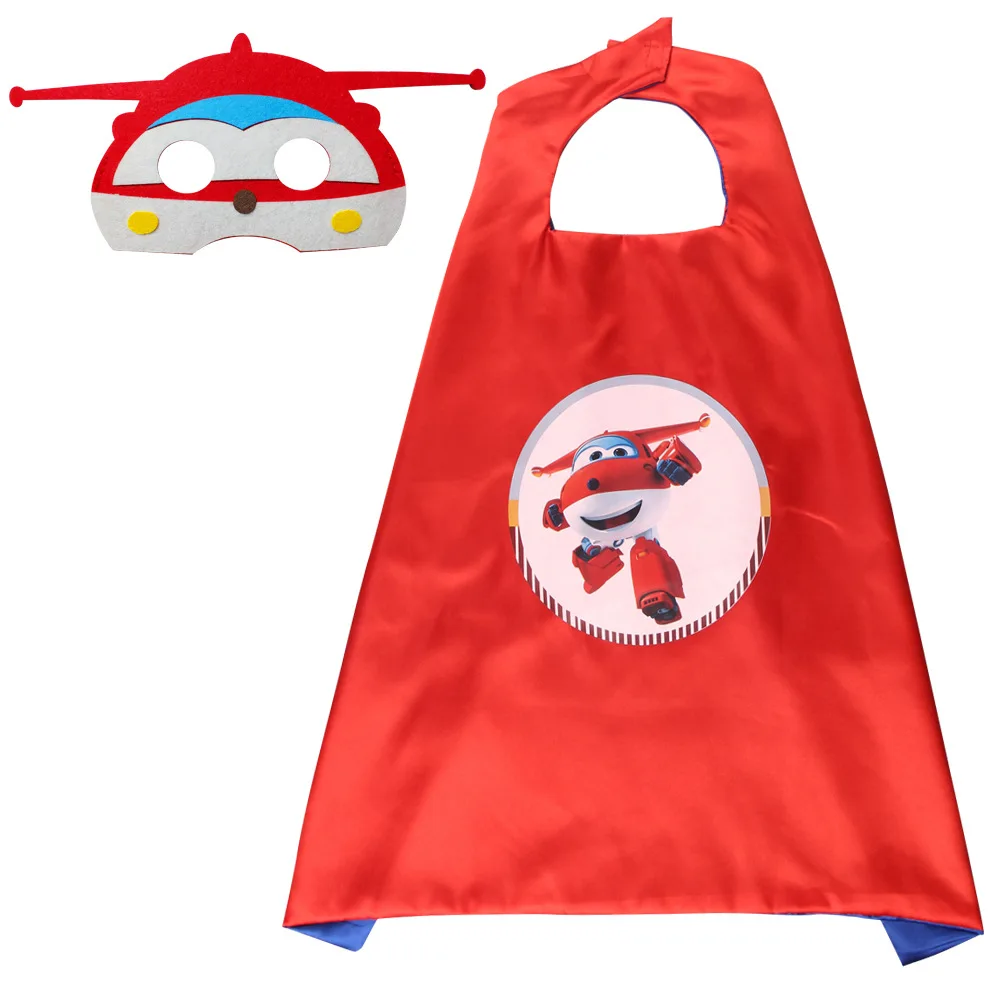 Super Wings Superhero Baby Cape with Masks Cloak Set Birthday Party Supplies Halloween Girls Boys Cosplay Cute Cartoon Costumes