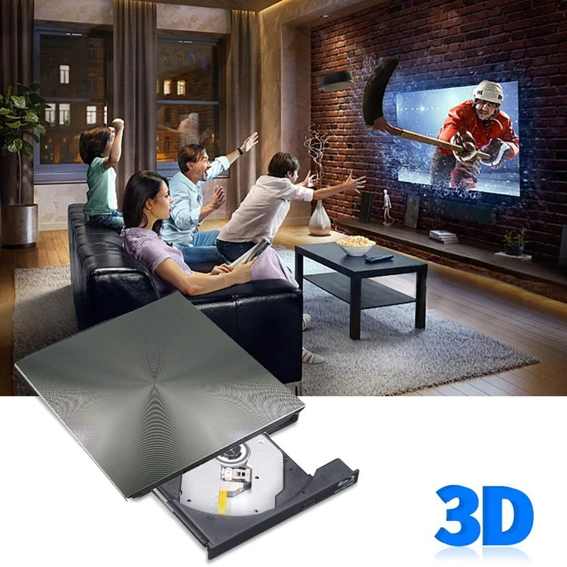 Внешний 3D Blu Ray DVD привод USB 3 0 BD CD проигрыватель записывающее устройство для Mac OS