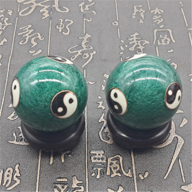 50mm Taichi Chinese Natural Jade Baoding Ball Child Hand Wrist Solid
