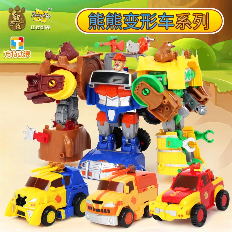 

Genuine Boonie Bears Transformer Set Bear Two Bald Strong Generation Second Generation Children Transformation Toy
