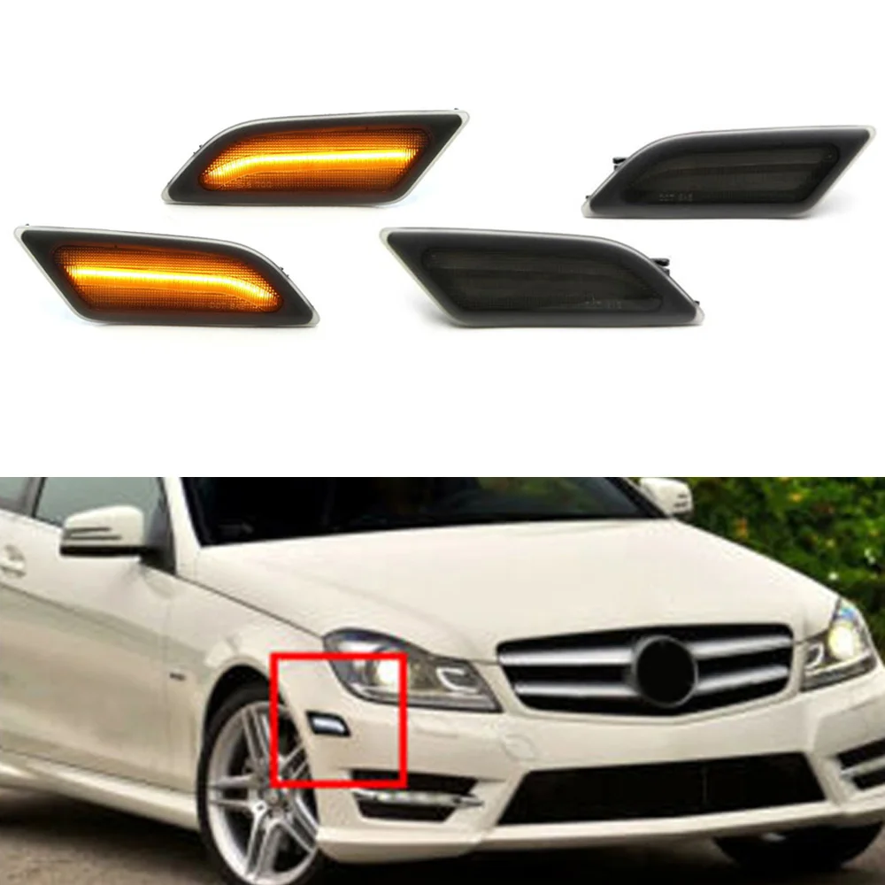 MERCEDES-BENZ W204 C-CLASS SIDE MARKER SET IN BUMPER TURN SIGNAL LIGHT GENUINE MERCEDES-BENZ W204 C-CLASS SIDE MARKER SET IN BUMPER TURN SIGNAL LIGHT GENUINE