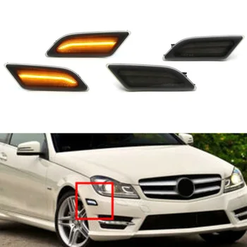 

2pcs 12V Car Front Bumper LED Turn Signal Side Marker Light 2049067301 For Mercedes-Benz W204 C250 C300 C50 C63 AMG 2012-2014