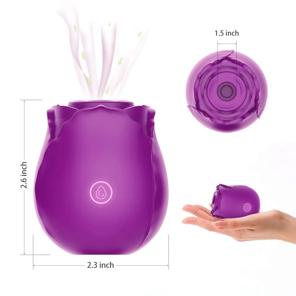 Rose Nipple Sucking Vibrator With 7 Intense Suction G-spot Clit Sucker Stimulator Sex Shop Machine Adult Toy Women Silicone 4