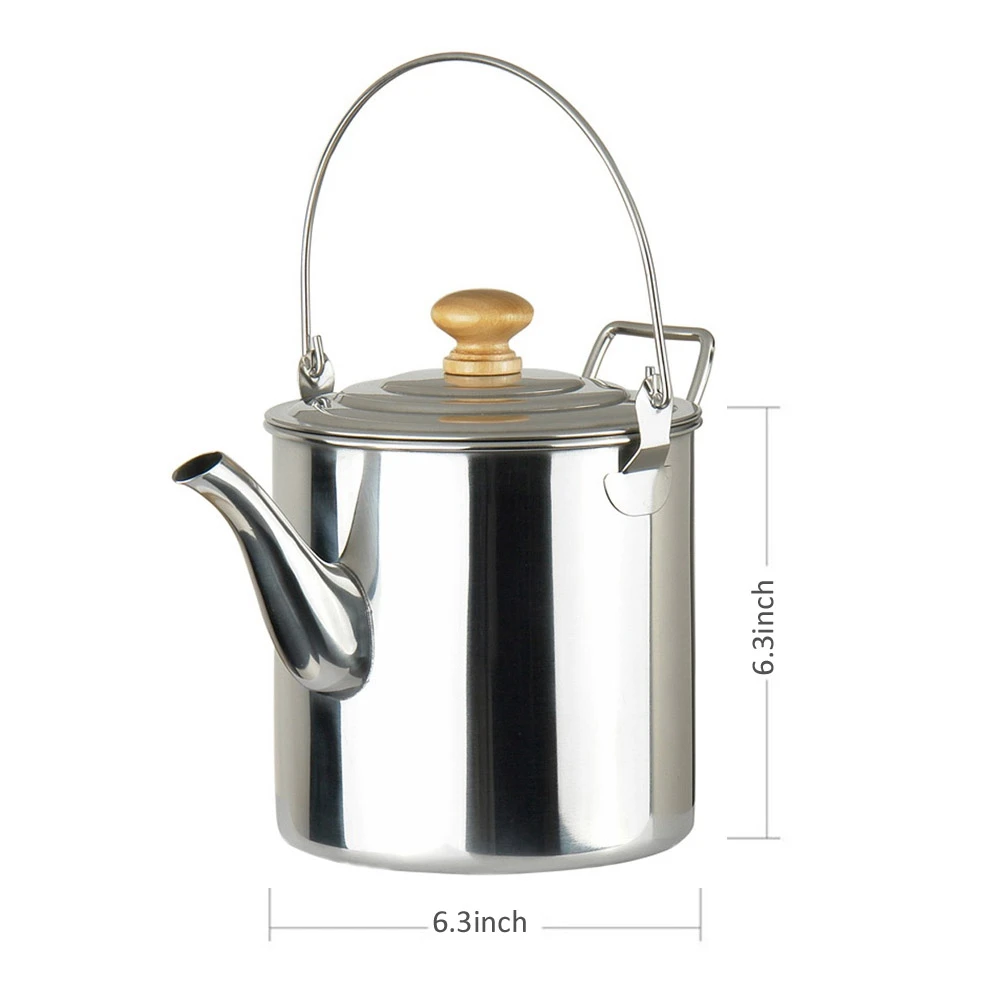 Outdoor Camping Kettle Portable 3000Ml Stainless Steel Tea Kettle Coffee Pot With Handle For Camping Hiking