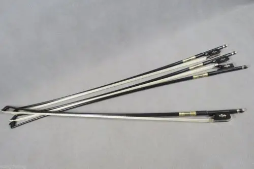 4pcs Best plaid black Carbon fiber VIOLA bow 4/4,Titanium Mounted#7108
