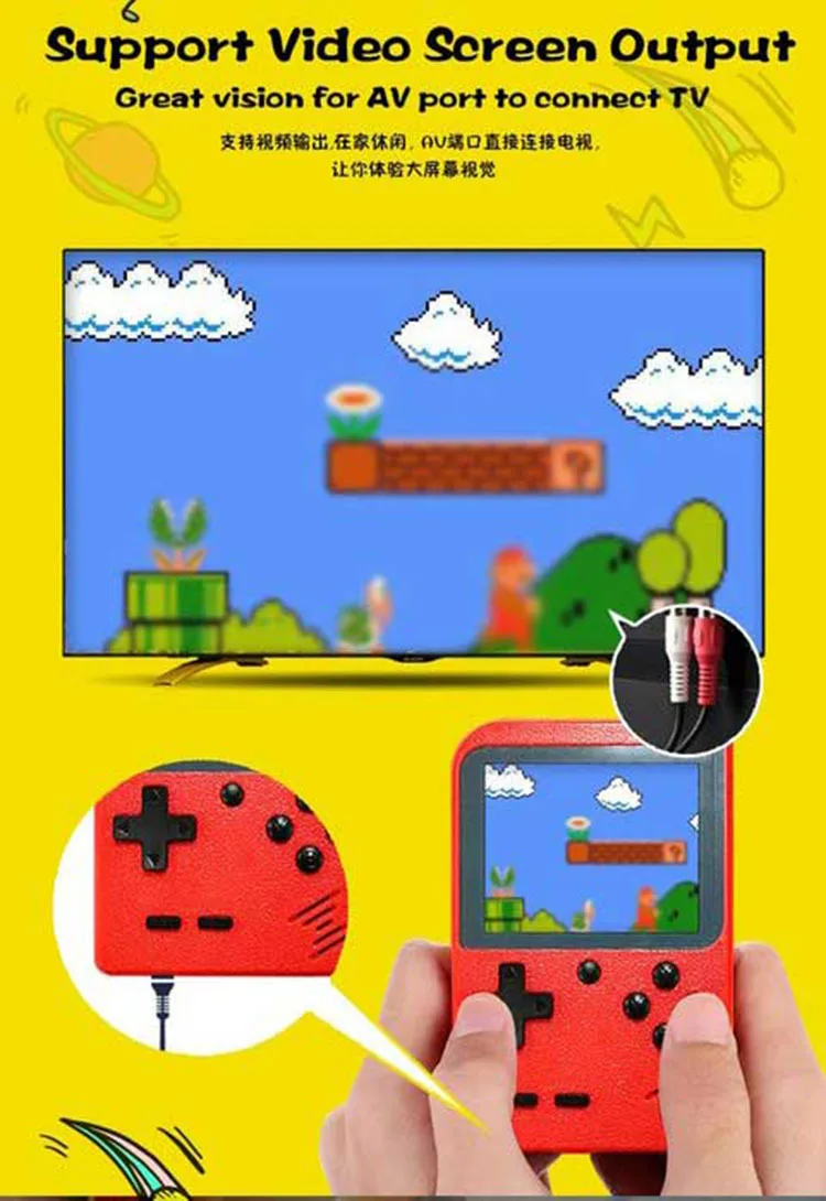 Ретро портативная мини портативная игровая консоль 8-Bit 2,7 дюймов цветной lcd Детский Цветной игровой плеер встроенный 400 игр