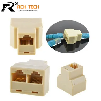 

Cable network RJ45(8-core)one point two connectors extend the interface adapter splitter network links 20pcs/lot