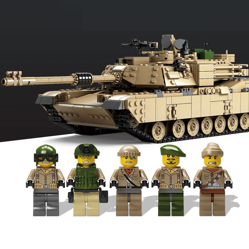 Kazi-Military-M1A2-Tank-Collection-Series-Trans-Toys-1-28-ABRAMS-MBT-HUMMER-Model-Building-kits (1) - 