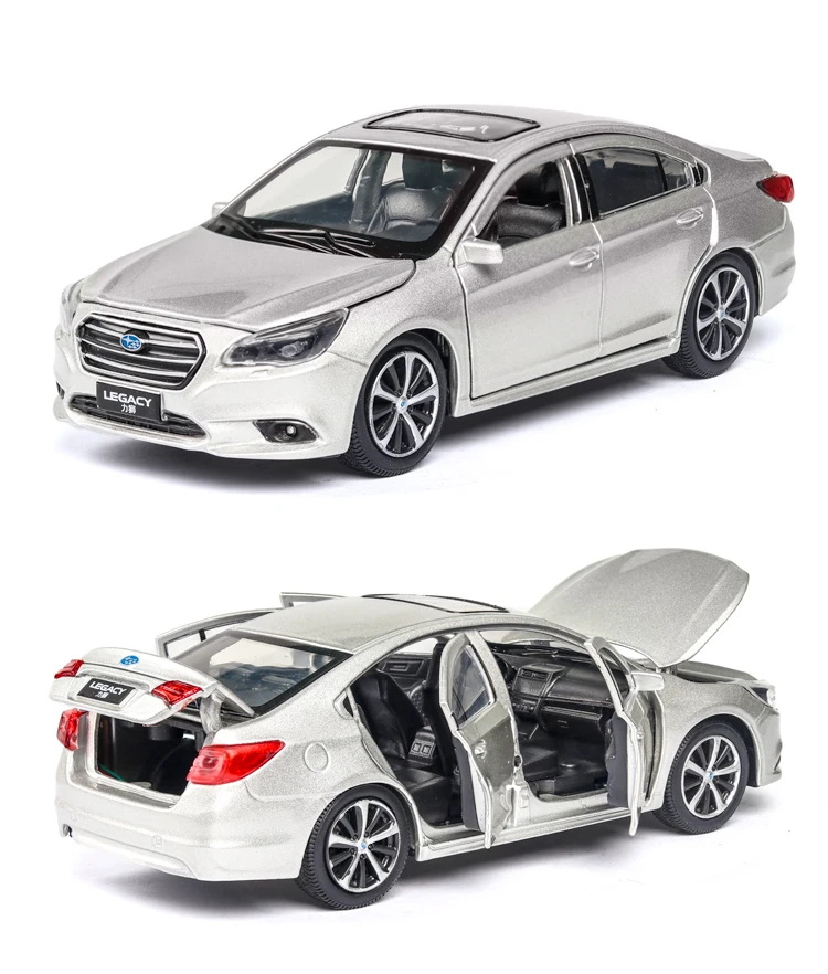 1:32 Subaru Legacy открывающая дверь со звуком и светильник детская Игрушечная модель автомобиля из сплава для детей подарки горячая распродажа