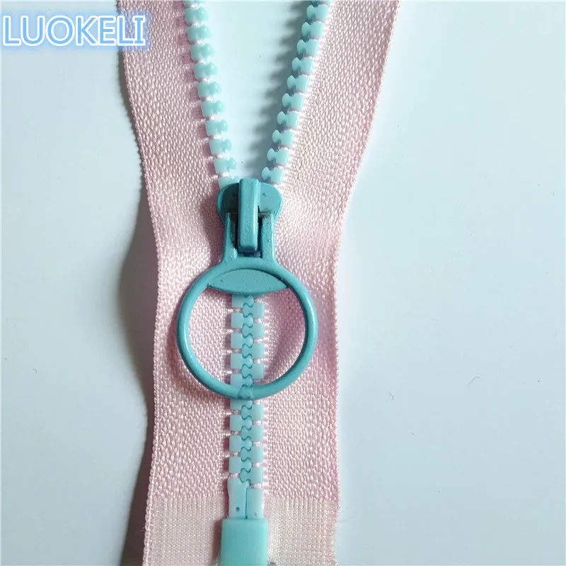pink 1 шт.(30-60 см) отверстия 5# полимерное кольцо на молнии с застежкой-молнией DIY Швейные сумочки аксессуары для одежды - Цвет: pink